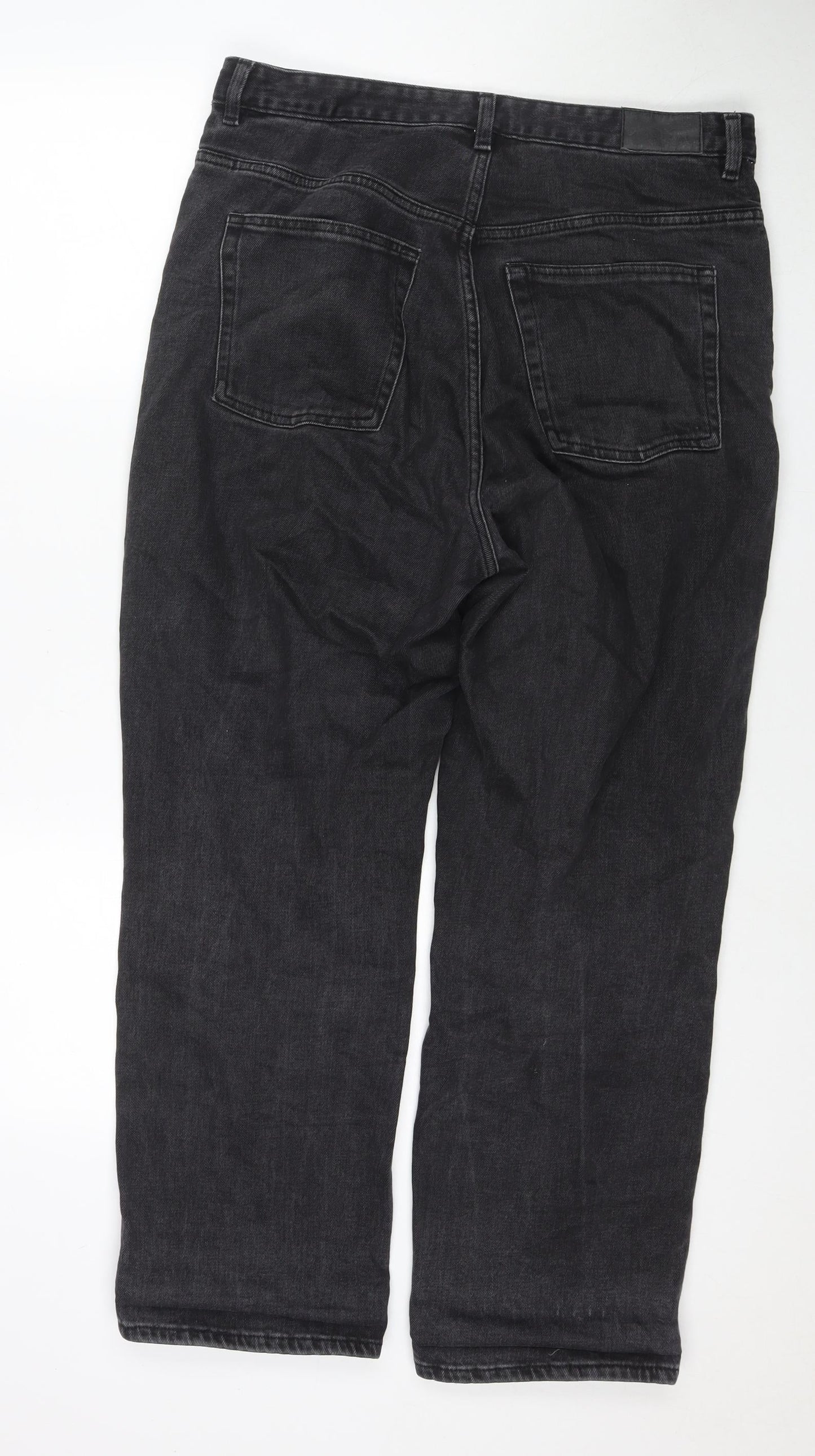 Womens UK Size 32 in H&M Regular Fit Mom Black Jeans