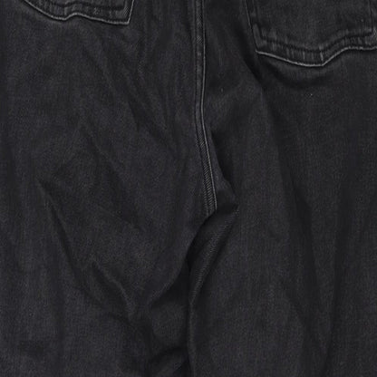 Womens UK Size 32 in H&M Regular Fit Mom Black Jeans