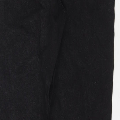 Mango Womens Black Cotton Straight Jeans Size 10 L26 in Regular Zip