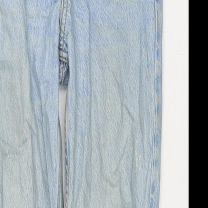 Denim & Co. Womens Blue Cotton Straight Jeans Size 4 L28 in Regular Zip