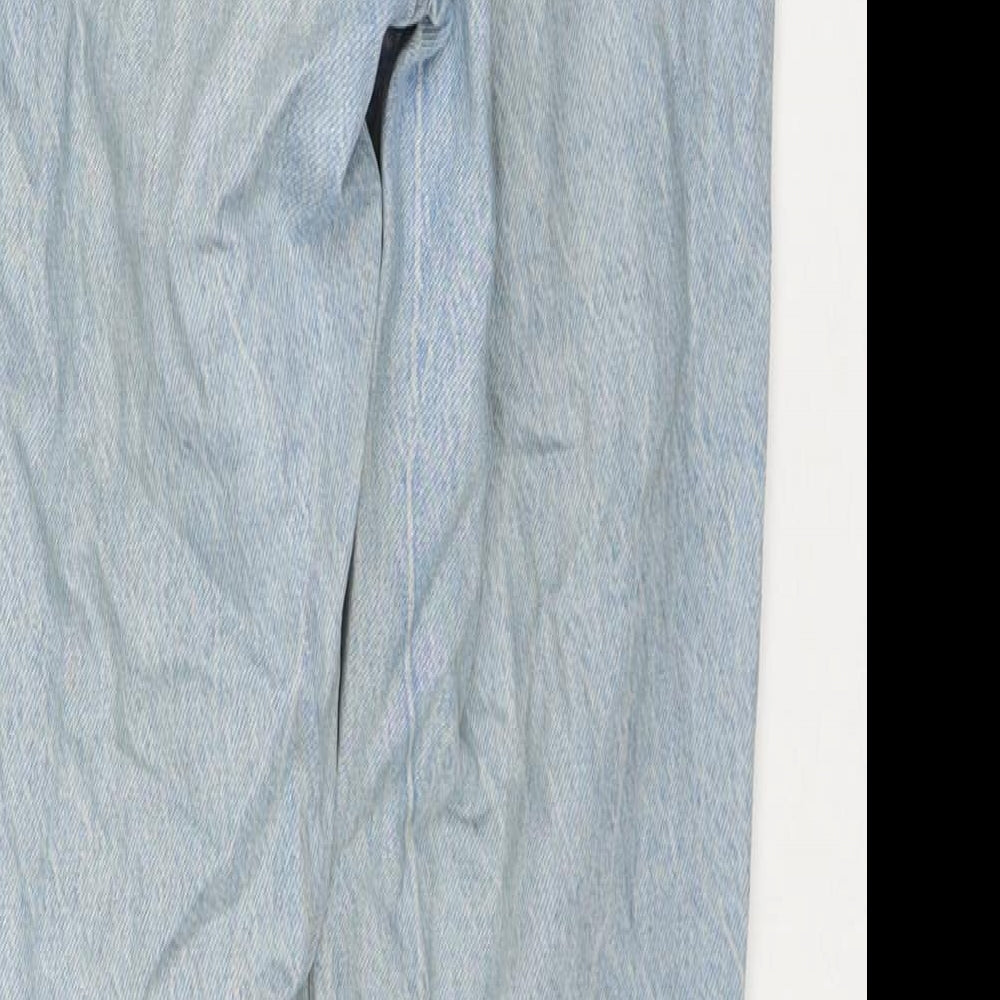 Denim & Co. Womens Blue Cotton Straight Jeans Size 4 L28 in Regular Zip