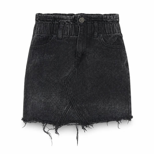 M&Co Girls Black Cotton Mini Skirt Size 10 Years Regular Zip