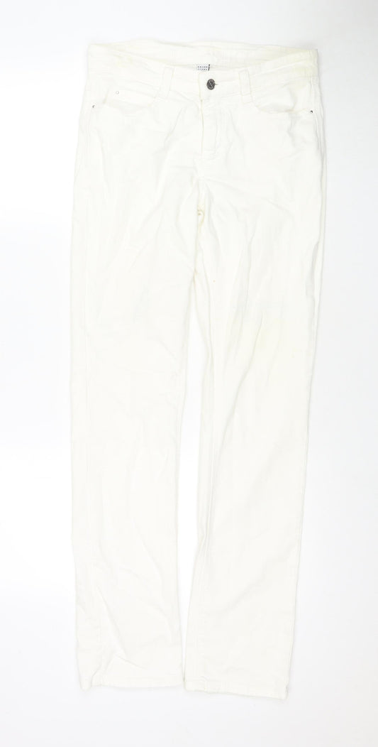 MAC Womens White Cotton Skinny Jeans Size 8 L32 in Regular Zip