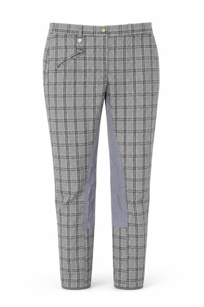 Derby Womens Grey Check Cotton Trousers Size 32 in L26 in Regular Zip