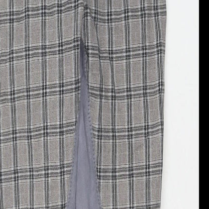 Derby Womens Grey Check Cotton Trousers Size 32 in L26 in Regular Zip