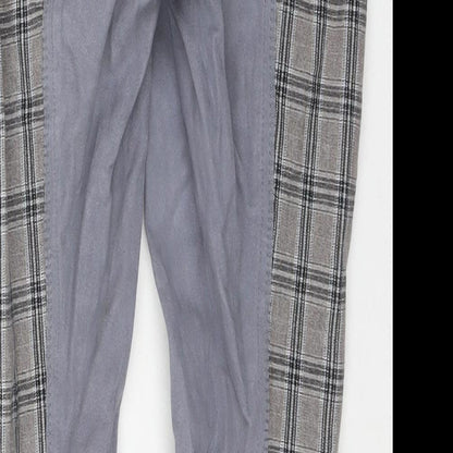 Derby Womens Grey Check Cotton Trousers Size 32 in L26 in Regular Zip