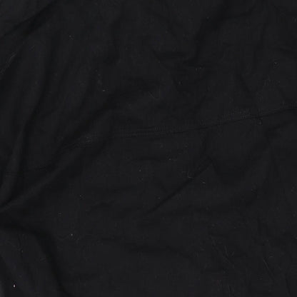 H&M Womens Black Linen Shirt Dress Size S Collared Button