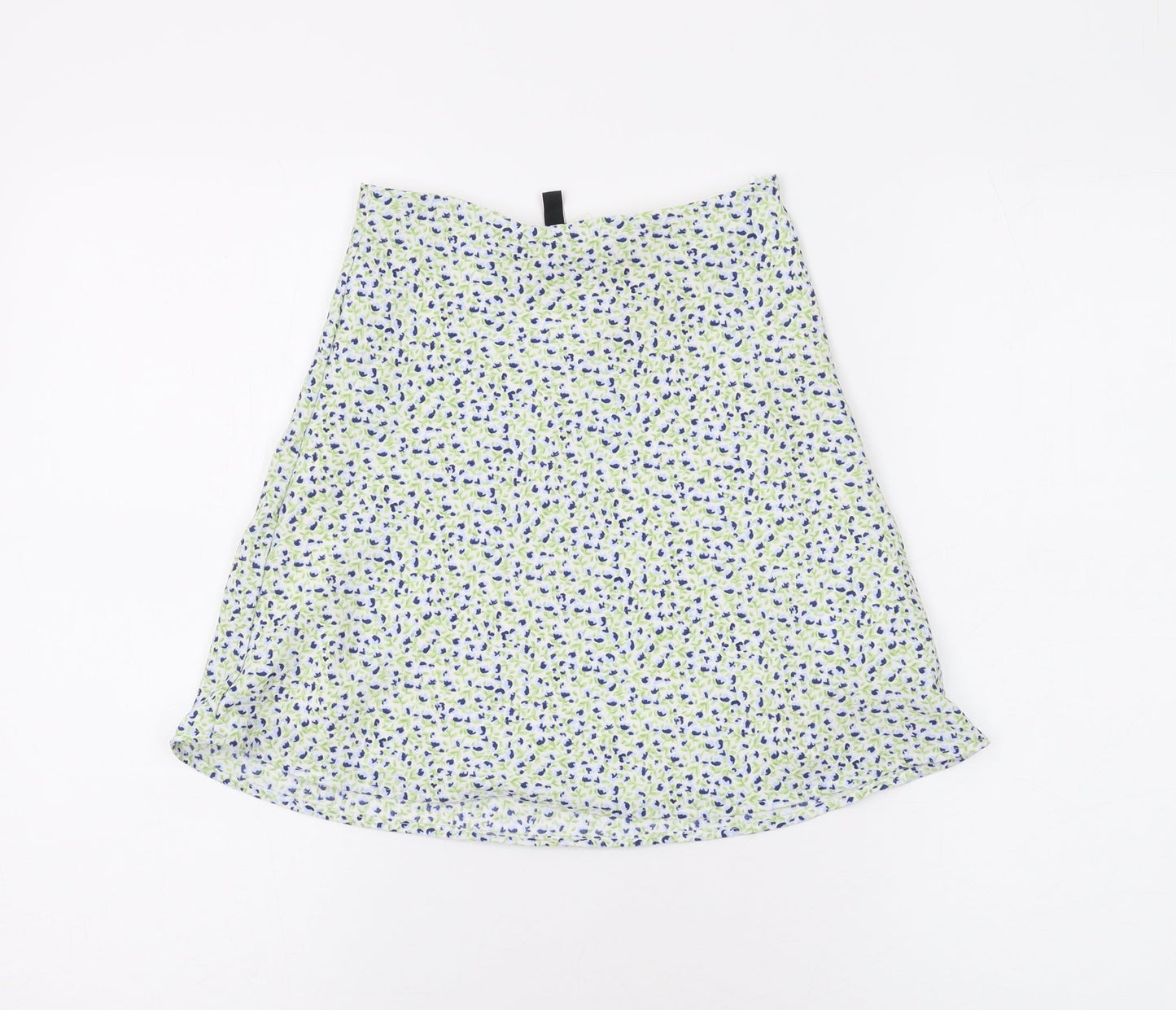 Divided by H&M Womens White Floral Polyester Mini Skirt Size 4 Zip