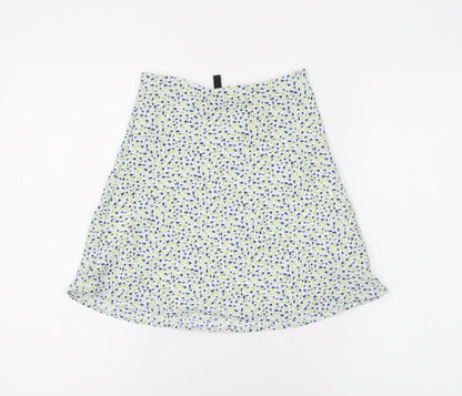 Divided by H&M Womens White Floral Polyester Mini Skirt Size 4 Zip