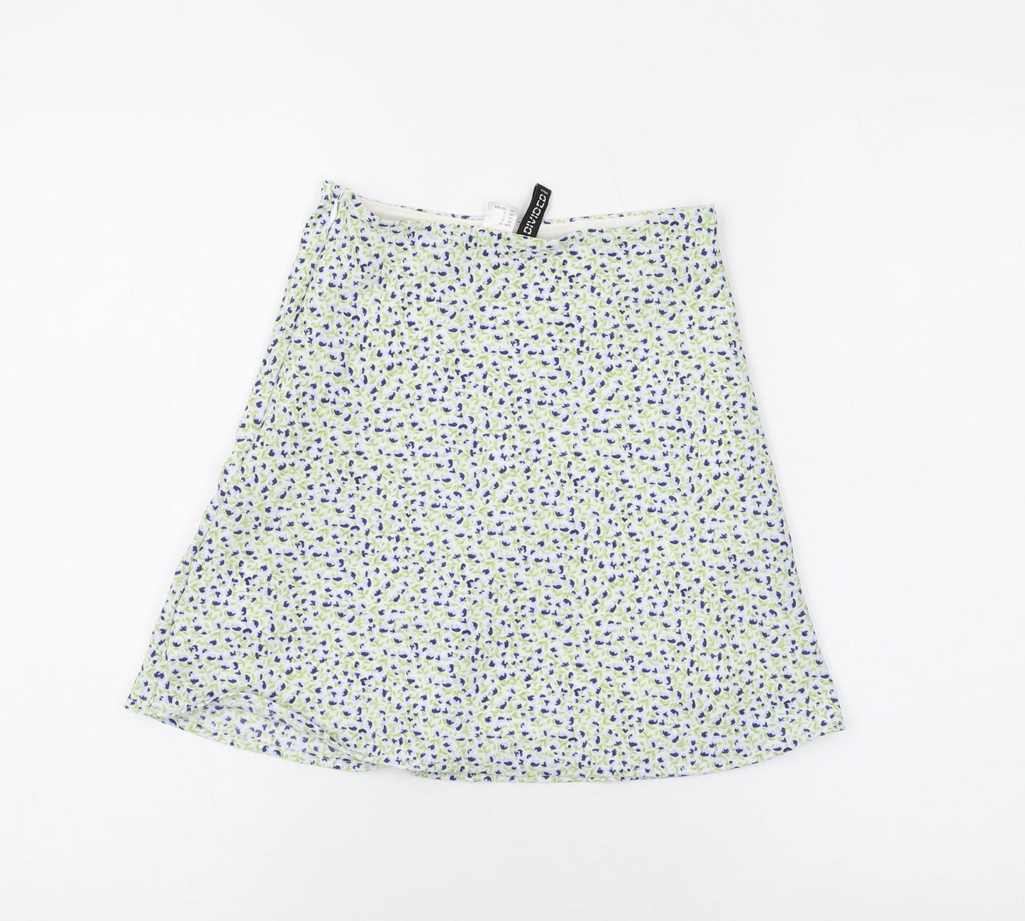 Divided by H&M Womens White Floral Polyester Mini Skirt Size 4 Zip