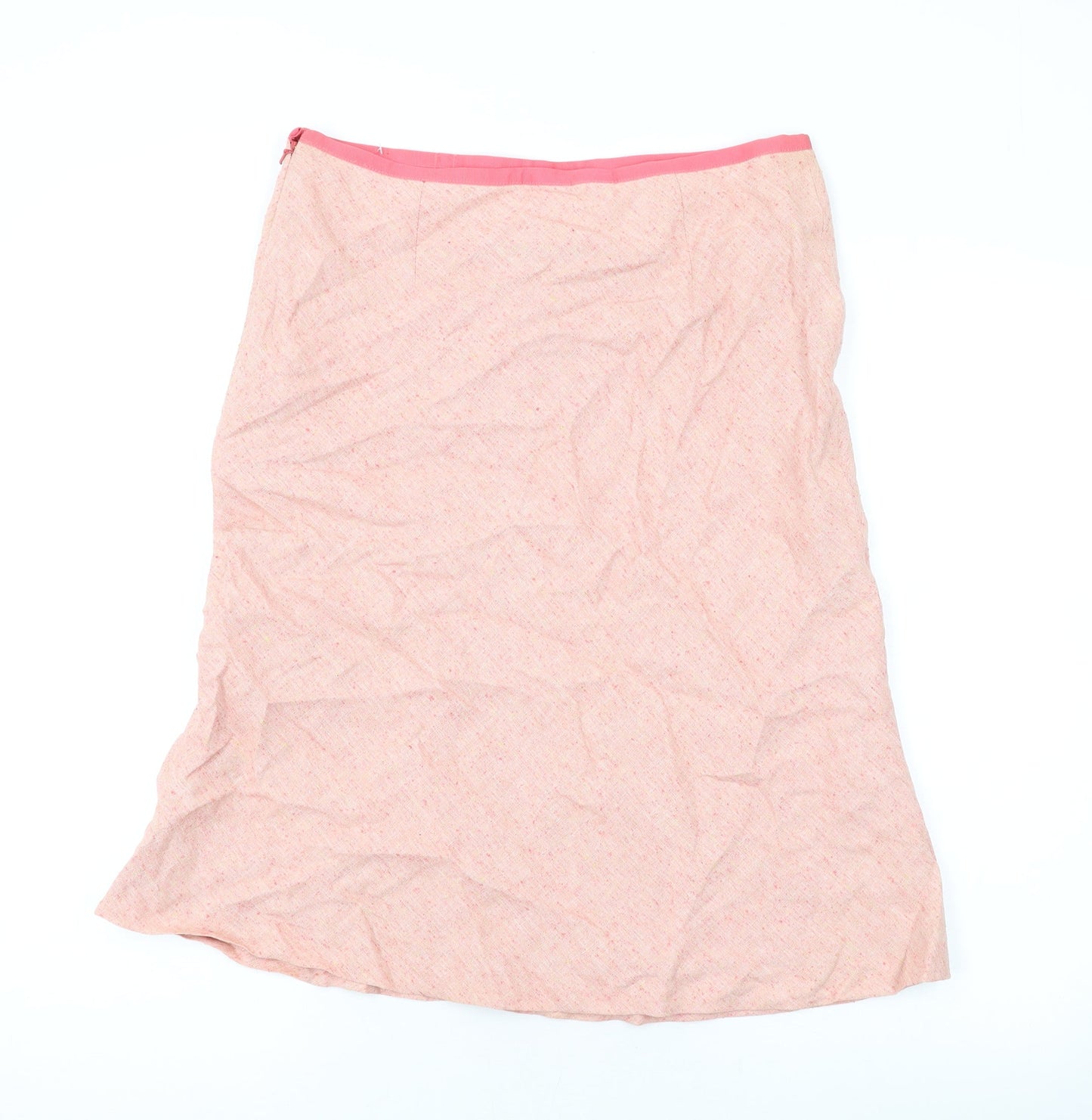 Principles Womens Pink Linen A-Line Skirt Size 12 Zip