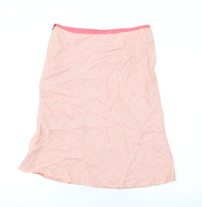 Principles Womens Pink Linen A-Line Skirt Size 12 Zip