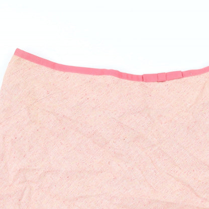 Principles Womens Pink Linen A-Line Skirt Size 12 Zip