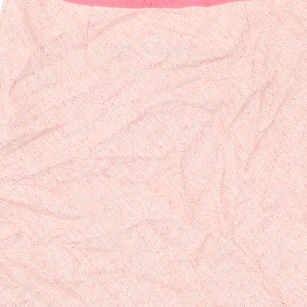 Principles Womens Pink Linen A-Line Skirt Size 12 Zip