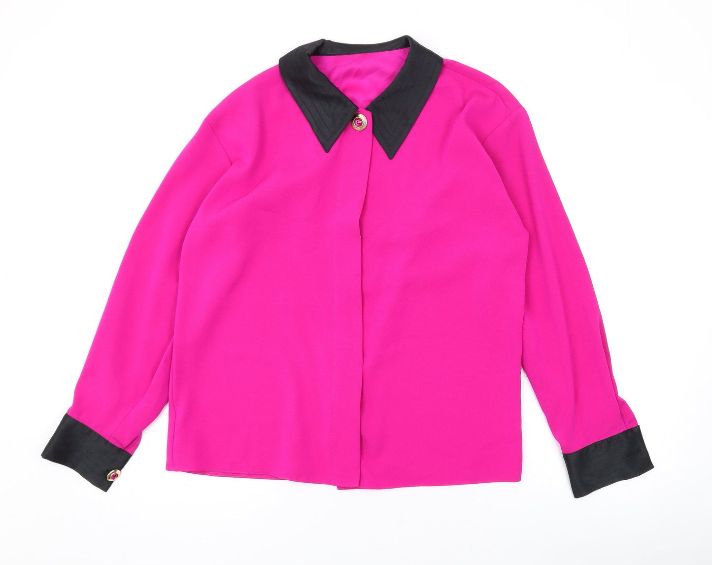 Womens UK Size 10 Marks and Spencer Pink Basic Button-Up