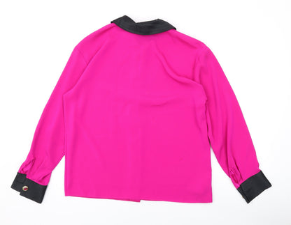 Womens UK Size 10 Marks and Spencer Pink Basic Button-Up