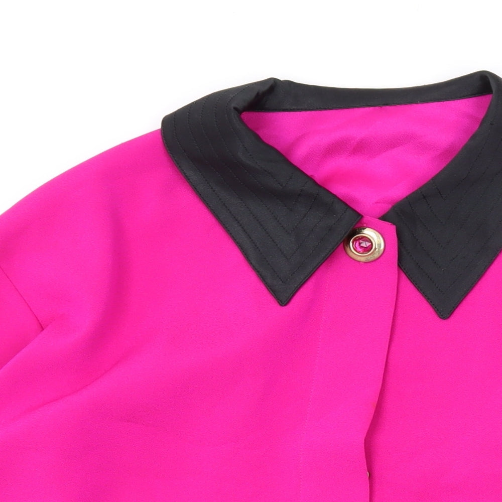 Womens UK Size 10 Marks and Spencer Pink Basic Button-Up