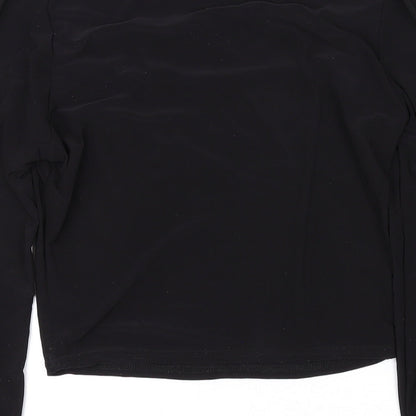 Womens UK Size 8 PRETTYLITTLETHING Black Cropped Blouse