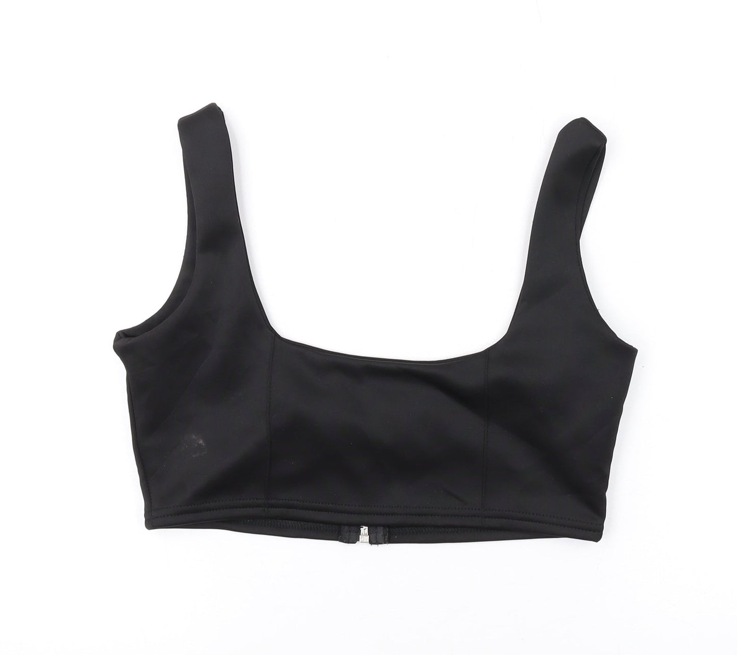 Womens UK Size 10 PRETTYLITTLETHING Black Cropped Tank