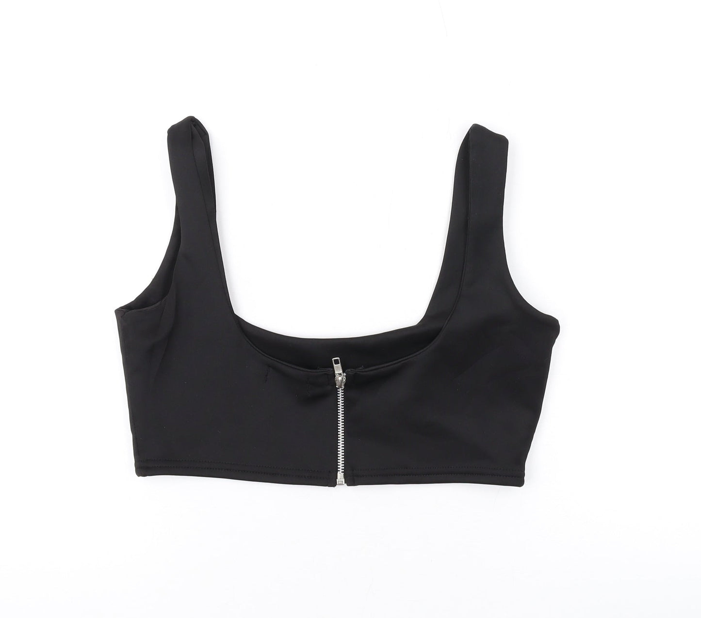 Womens UK Size 10 PRETTYLITTLETHING Black Cropped Tank