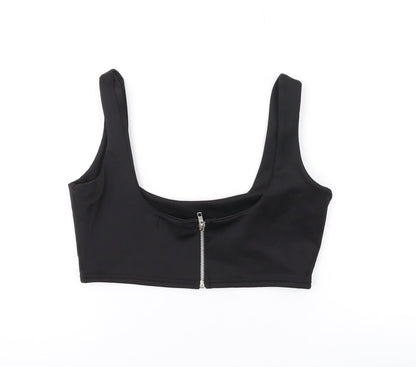 Womens UK Size 10 PRETTYLITTLETHING Black Cropped Tank