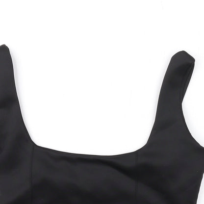Womens UK Size 10 PRETTYLITTLETHING Black Cropped Tank