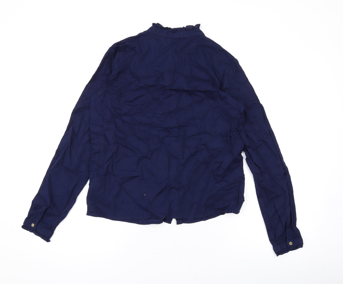Womens UK Size 8 River Island Blue Basic Button-Up