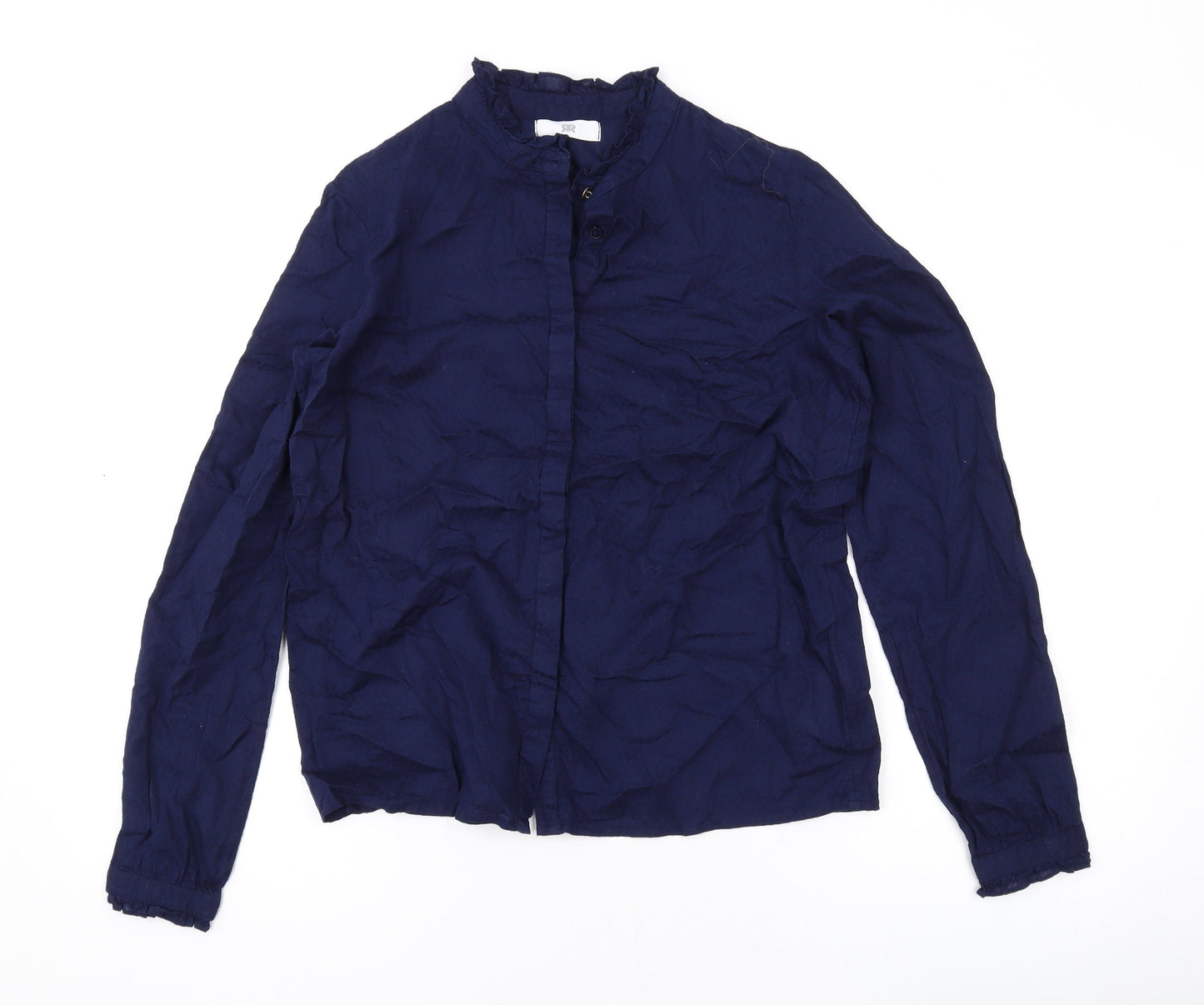 Womens UK Size 8 River Island Blue Basic Button-Up