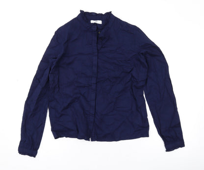 Womens UK Size 8 River Island Blue Basic Button-Up