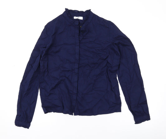 Womens UK Size 8 River Island Blue Basic Button-Up