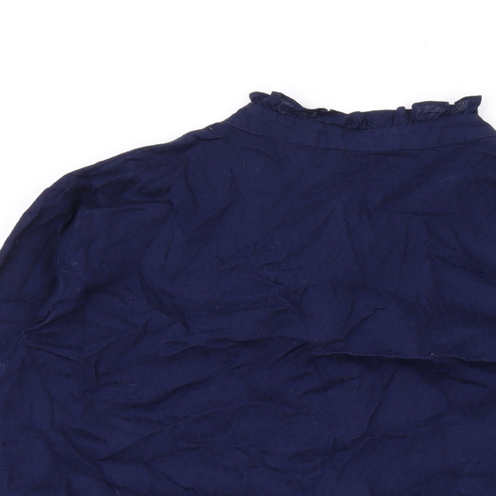 Womens UK Size 8 River Island Blue Basic Button-Up