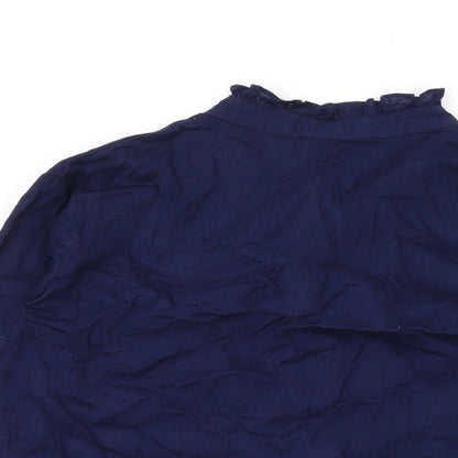 Womens UK Size 8 River Island Blue Basic Button-Up