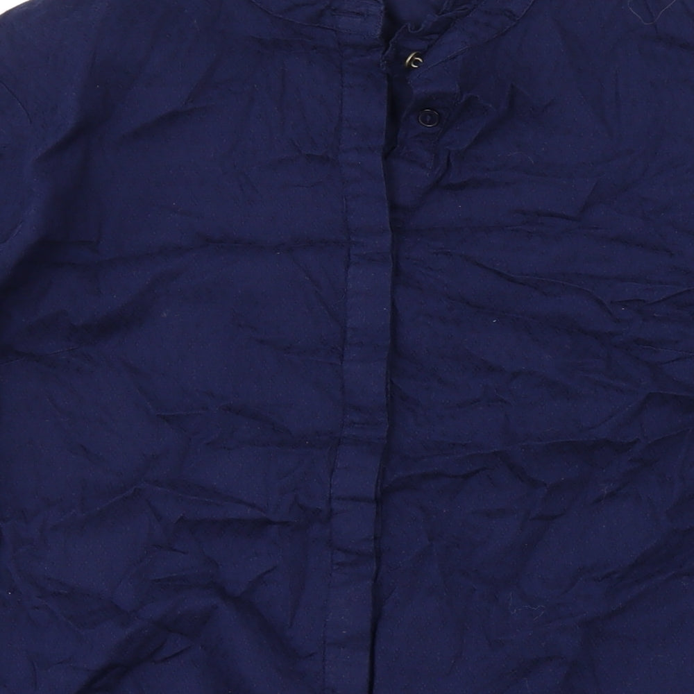 Womens UK Size 8 River Island Blue Basic Button-Up