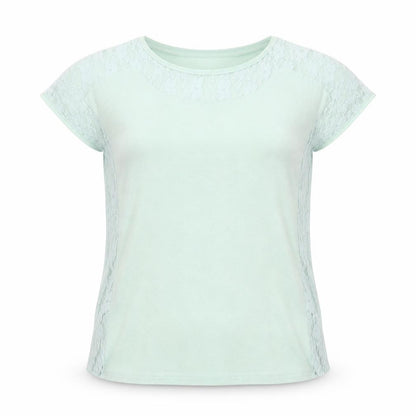 Klass Womens Green Polyester Basic T-Shirt Size M Round Neck