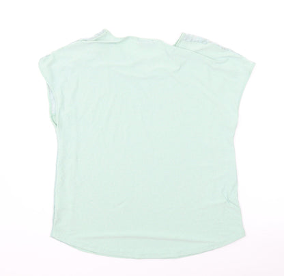 Klass Womens Green Polyester Basic T-Shirt Size M Round Neck