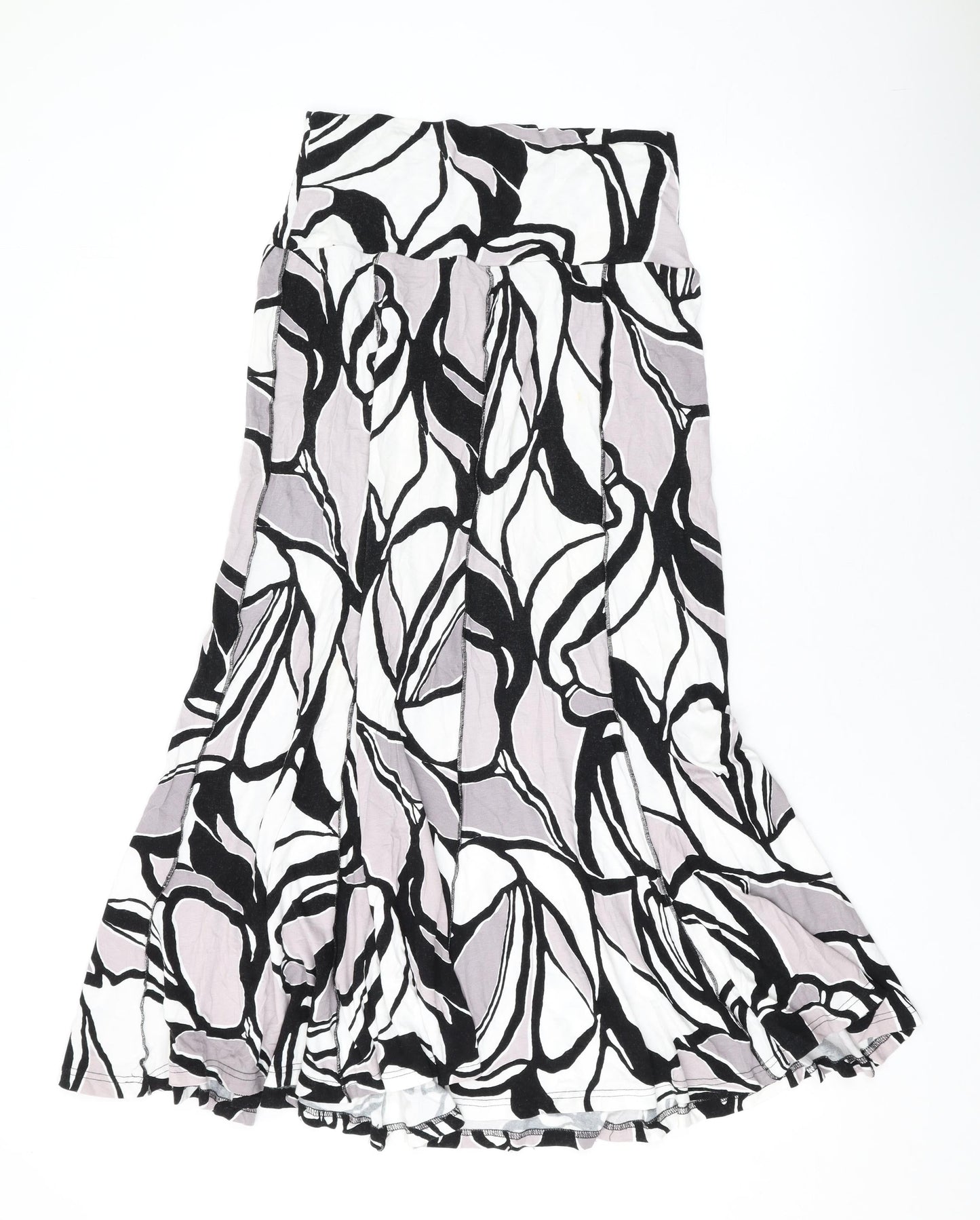 Oscar B Womens Grey Geometric Viscose Swing Skirt Size 12