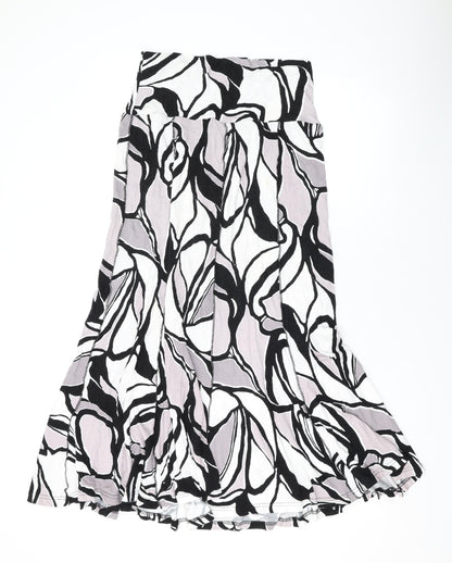 Oscar B Womens Grey Geometric Viscose Swing Skirt Size 12