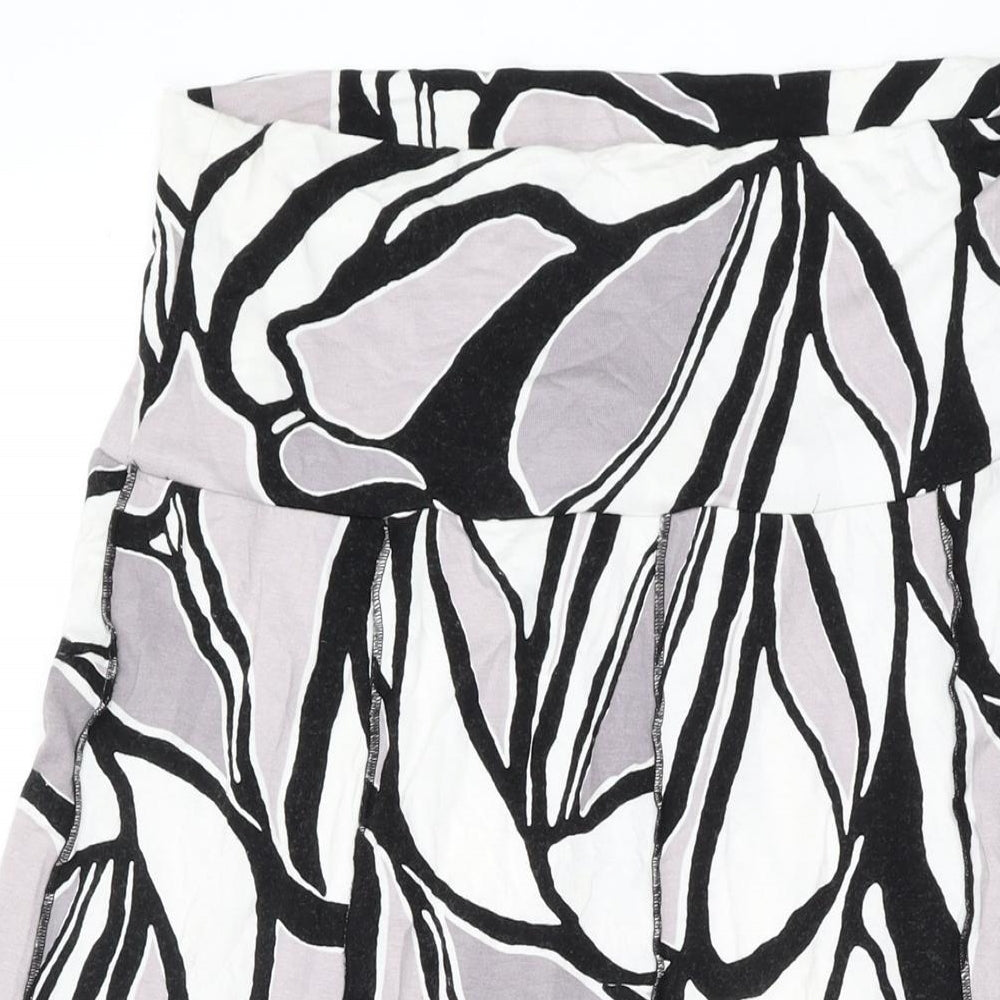 Oscar B Womens Grey Geometric Viscose Swing Skirt Size 12