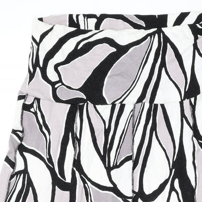 Oscar B Womens Grey Geometric Viscose Swing Skirt Size 12