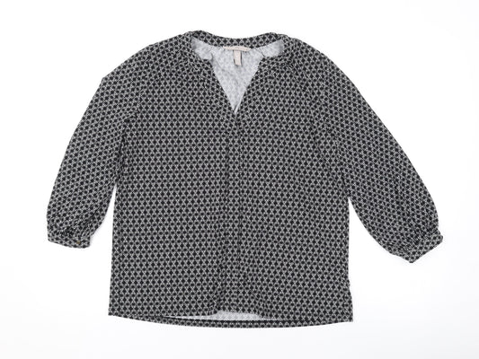 Womens UK Size S H&M Black Basic Blouse