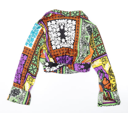 Womens UK Size XS Zara Multicoloured Basic Blouse