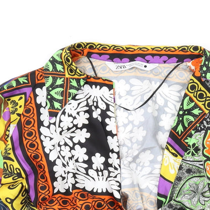 Womens UK Size XS Zara Multicoloured Basic Blouse