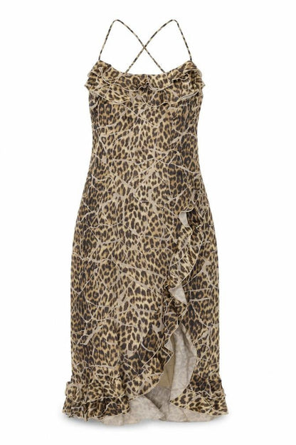 Dusk Womens Brown Animal Print Polyester A-Line Size 12 Scoop Neck Zip