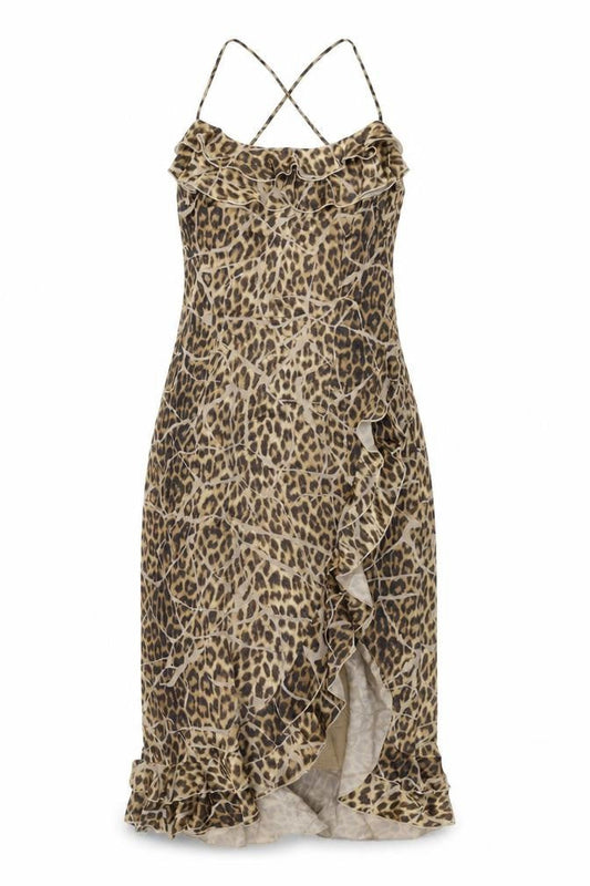 Dusk Womens Brown Animal Print Polyester A-Line Size 12 Scoop Neck Zip