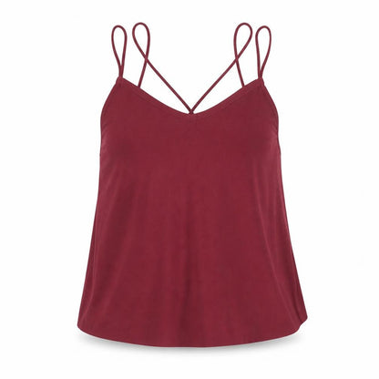 Front view of New Look girls’ purple polyester camisole tank, size 10-11, years v-neck pullover