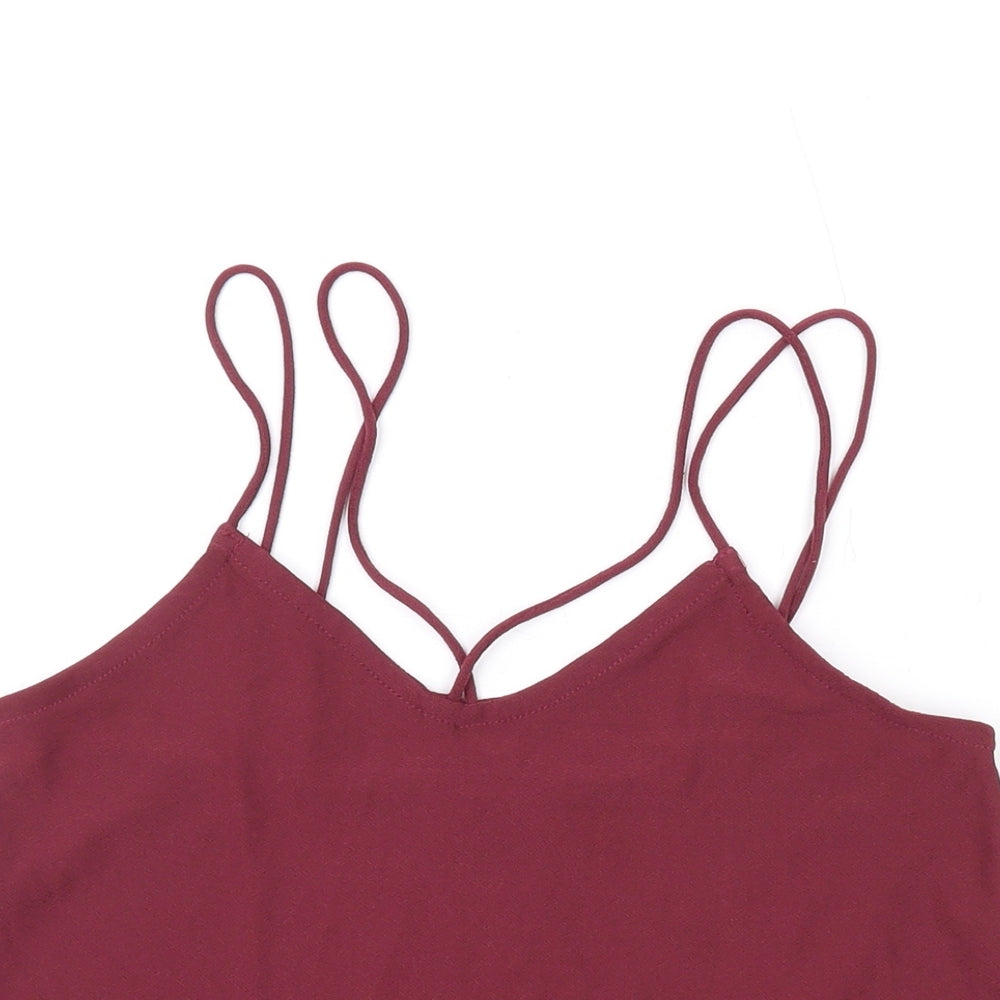 New Look Girls Purple Polyester Camisole Tank Size 10-11 Years V-Neck Pullover