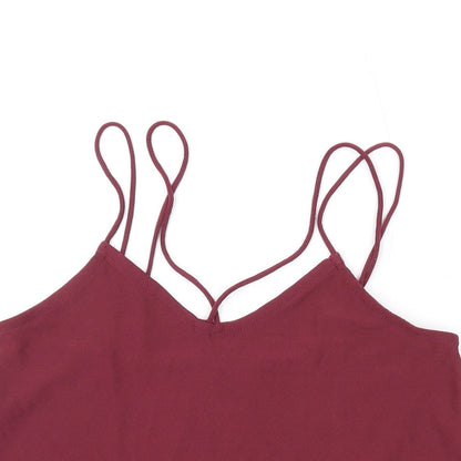 New Look Girls Purple Polyester Camisole Tank Size 10-11 Years V-Neck Pullover