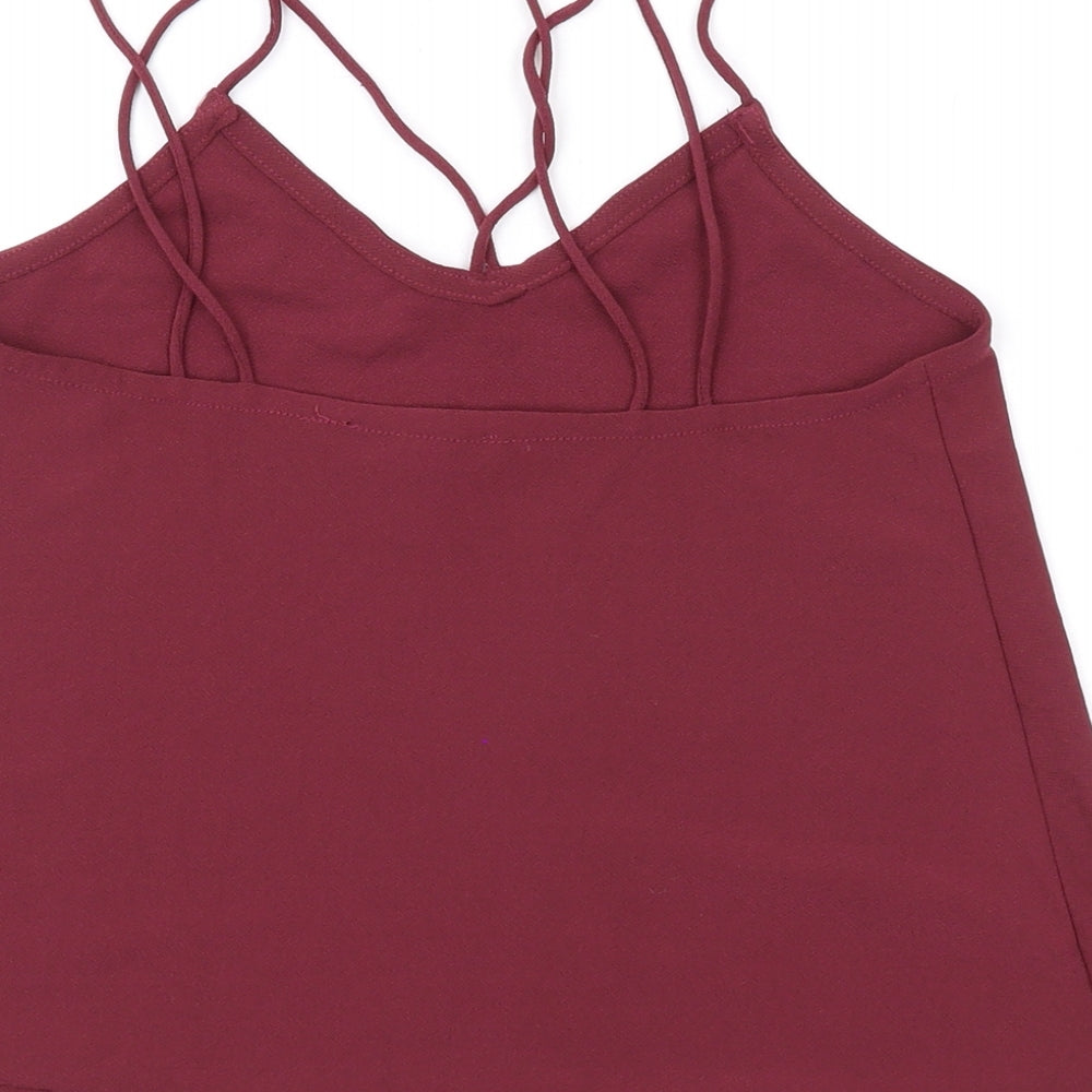 New Look Girls Purple Polyester Camisole Tank Size 10-11 Years V-Neck Pullover