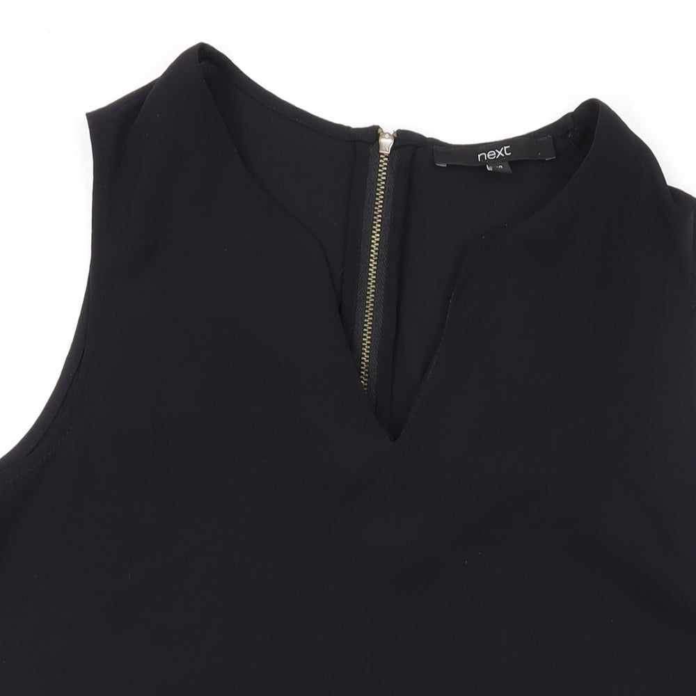 Womens UK Size 10 NEXT Black Basic Tank