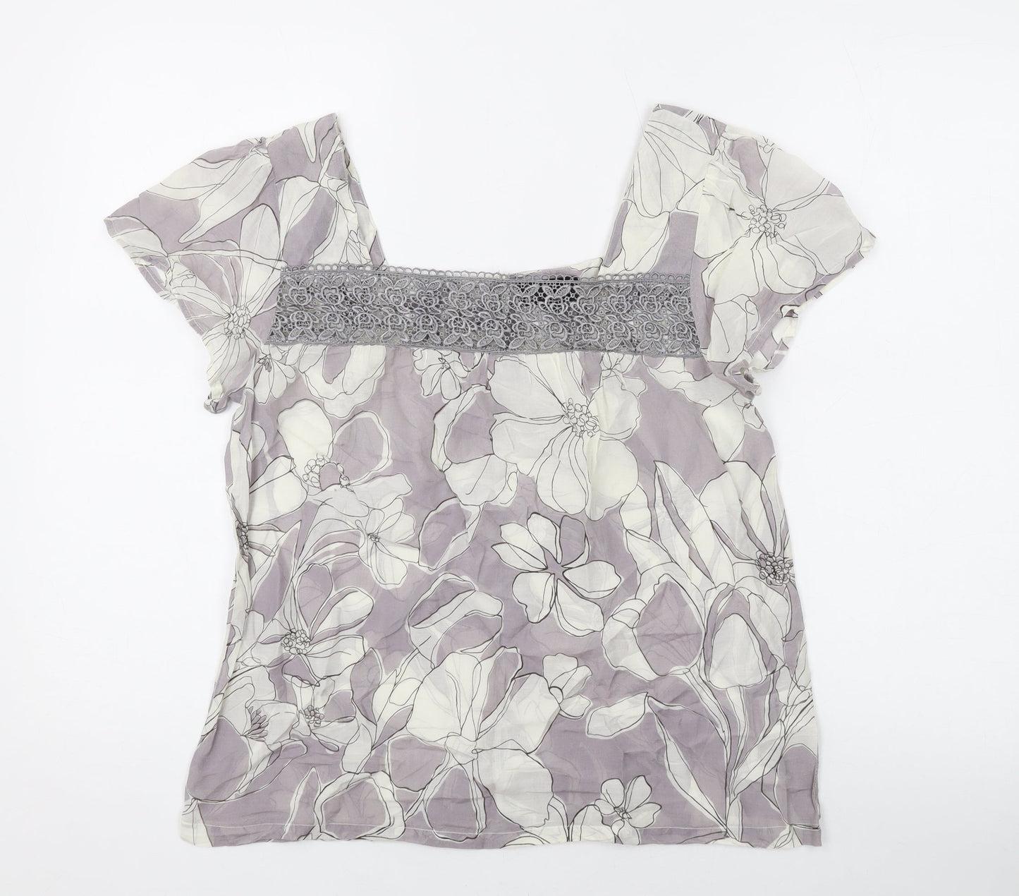 Womens UK Size 10 NEXT Grey Basic T-Shirt